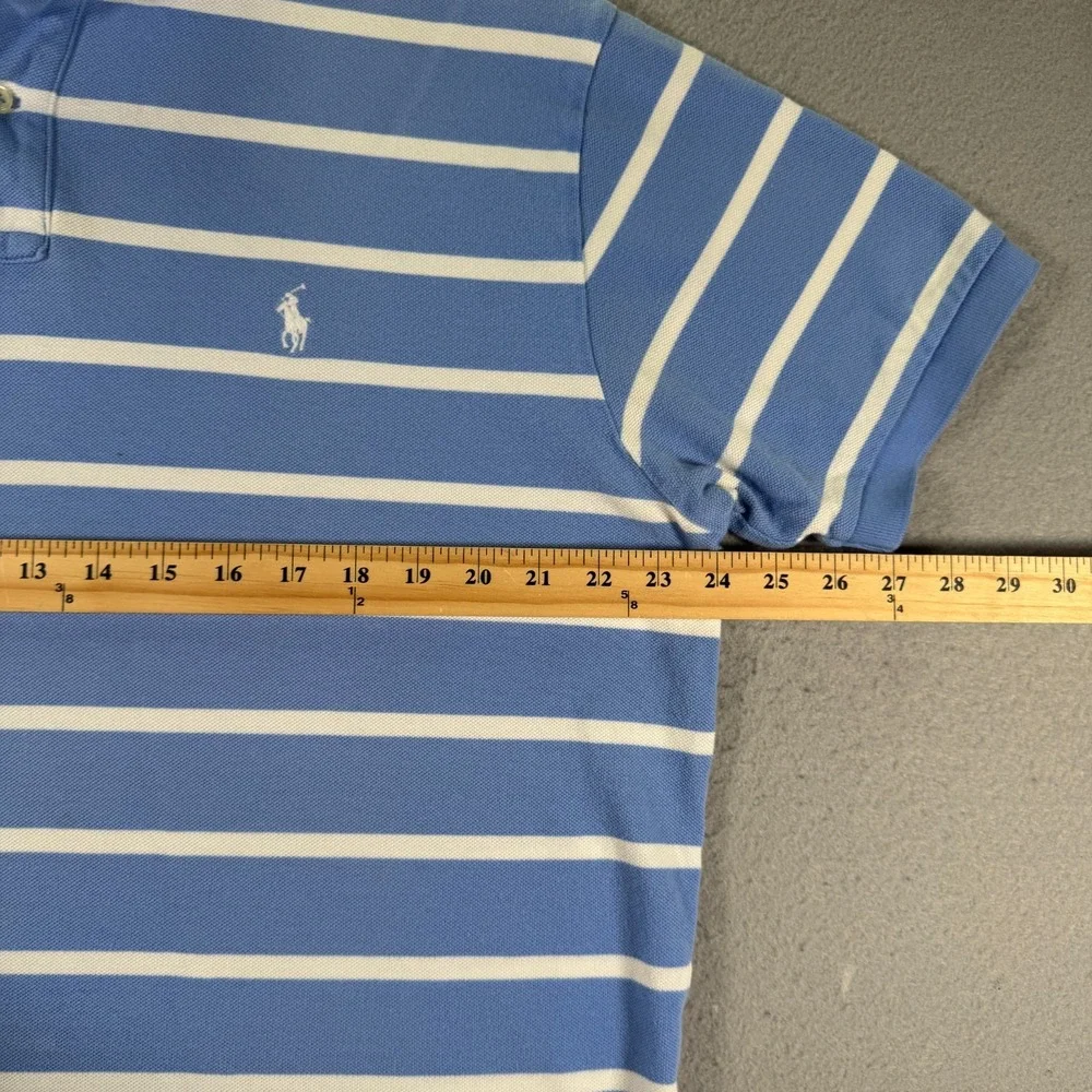 Polo Ralph Lauren Polo Shirt Mens‎ XL Blue Stripes Pony Comfort Classic Casual